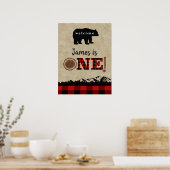 Little Bären Flannel Lumberjack Begrüßungszeichen Poster (Küche)