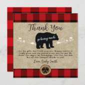 Little Bären Flannel Lumberjack Dankeschön Karte (Vorne/Hinten)