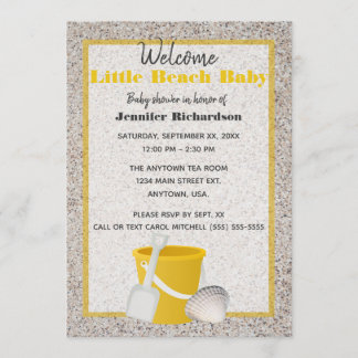 Little Beach Baby Shovel and Pail Baby Shower Einladung