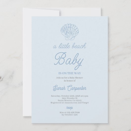 Little Beach Baby Shower Boy Einladung (Vorderseite)
