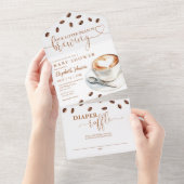 Little Bean Brewing Coffee Baby Shower All In One Einladung (Abreißen)