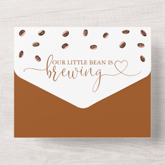 Little Bean Brewing Coffee Baby Shower All In One Einladung (Rückseite)