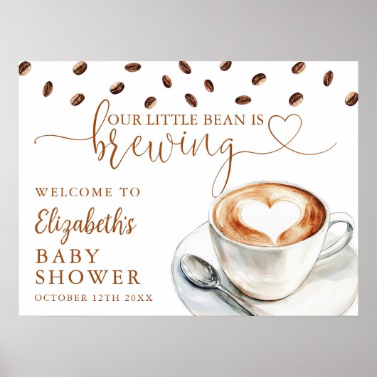 Little Bean Coffee Baby Shower Welcome Sign Poster (Vorne)