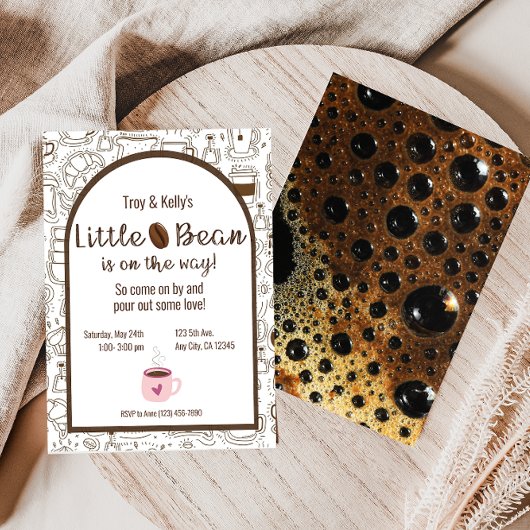 Little Bean Coffee Themed Baby Dusche Einladung