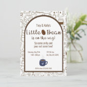 Little Bean Coffee Themed Baby Dusche Einladung (Stehend Vorderseite)