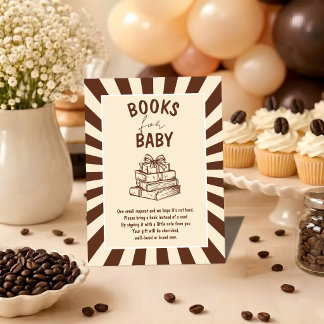 Little Bean Is Brewing Baby Shower Bücher fürs Bab Begleitkarte