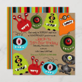 Little Beane Monsters Einladung (Vorne/Hinten)