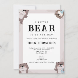 Little Bear Baby Shower Invitation Design Einladung