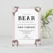 Little Bear Baby Shower Invitation Design Einladung (Stehend Vorderseite)