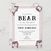 Little Bear Baby Shower Invitation Design Einladung (Vorne/Hinten)