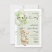 Little Bear Baby Shower Teddy Bear Balloons Einladung (Vorderseite)