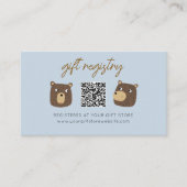 Little Bear Cub Baby Shooting Registry QR Code Begleitkarte (Vorderseite)