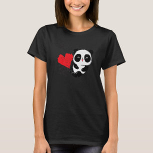 Little Bear Panda Herzstück Süße Tier für Damen T-Shirt