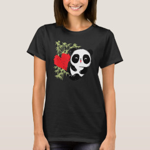 Little Bear Panda Herzstück Süße Tier für Damen T-Shirt