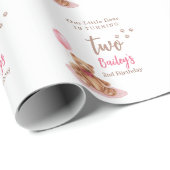 Little Bear Pink Any Age Birthday Geschenkpapier (Rolleneckpunkt)
