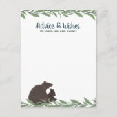Little Bear Rustic Baby Dusche Wünsche und Hinweiskarte (Vorderseite)