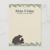 Little Bear Rustic Baby Dusche Wünsche und Hinweiskarte (Vorderseite)