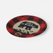 Little Bear Wild One Flannel Lumberjack Geburtstag Pappteller (Schrägansicht)