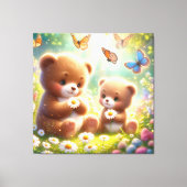 Little Bears Daisies 2 Leinwanddruck (Vorderseite)