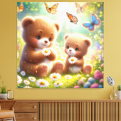 Little Bears Daisies 2 Leinwanddruck (Insitu (Wohnzimmer))