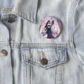 Little Beast Lila Fairy and Dragon Fantasy Art Button (Beispiel)