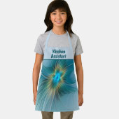 Little Beauty Modern Blue Gold Fractal Art Flower Schürze (Insitu)