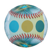 Little Beauty Modern Blue Gold Fraktal Blume Baseball (Vorderseite)