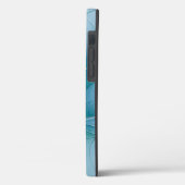 Little Beauty Modern Blue Gold Fraktal Blume Case-Mate iPhone Hülle (Rückseite / Links)