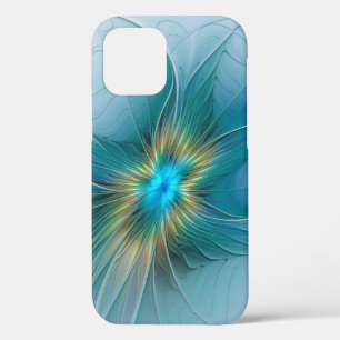 Little Beauty Modern Blue Gold Fraktal Blume Case-Mate iPhone Hülle