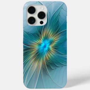 Little Beauty Modern Blue Gold Fraktal Blume Case-Mate iPhone Hülle