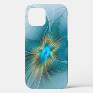 Little Beauty Modern Blue Gold Fraktal Blume Case-Mate iPhone Hülle