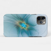 Little Beauty Modern Blue Gold Fraktal Blume Case-Mate iPhone Hülle (Rückseite (Horizontal))
