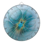 Little Beauty Modern Blue Gold Fraktal Blume Dartscheibe (vorne)