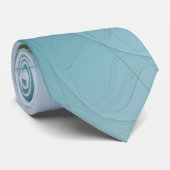 Little Beauty Modern Blue Gold Fraktal Blume Krawatte (Gerollt)