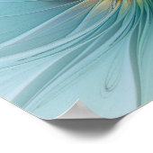 Little Beauty Modern Blue Gold Fraktal Blume Poster (Ecke)