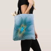Little Beauty Modern Blue Gold Fraktal Blume Tasche (Von Nahem)