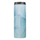 Little Beauty Modern Blue Gold Fraktal Blume Thermosbecher (Rückseite)