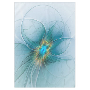 Little Beauty Modern Blue Gold Fraktal Blume Tischdecke