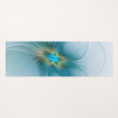 Little Beauty Modern Blue Gold Fraktal Blume Yogamatte (Vorderseite (Horizontal))