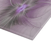 Little Beauty Modern Mauve Gray Fractal Art Flower Schneidebrett (Ecke)