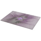 Little Beauty Modern Mauve Gray Fractal Art Flower Schneidebrett (Ecke)
