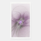 Little Beauty Modern Mauve Gray Fractal Art Flower Serviette (Vorderseite)