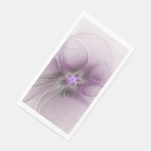 Little Beauty Modern Mauve Gray Fractal Art Flower Serviette (Ecke)