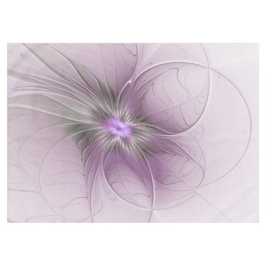 Little Beauty Modern Mauve Gray Fractal Art Flower Tischdecke (Vorderseite (Horizontal))