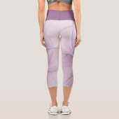 Little Beauty Modern Mauve Gray Fraktal Blume Capri Leggings (Rückseite)