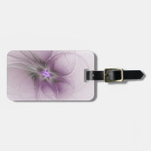 Little Beauty Modern Mauve Gray Fraktal Blume Gepäckanhänger (Vorderseite horizontal)