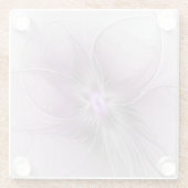 Little Beauty Modern Mauve Gray Fraktal Blume Glasuntersetzer (Rückseite)