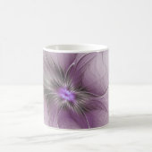 Little Beauty Modern Mauve Gray Fraktal Blume Kaffeetasse (Mittel)