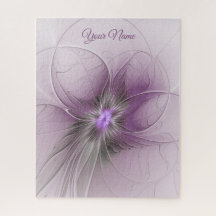 Little Beauty Modern Mauve Gray Fraktal Blume