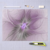 Little Beauty Modern Mauve Gray Fraktal Blume Seidenpapier (Handwerk)